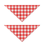 Red And White Buffalo Check Print Dog Bandana