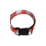 Red And White Buffalo Check Print Dog Collar