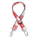 Red And White Buffalo Check Print Dog Seat Belt