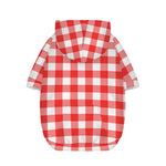 Red And White Buffalo Check Print Dog Zip Up Hoodie