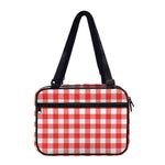 Red And White Buffalo Check Print Double Strap Bible Bag