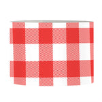 Red And White Buffalo Check Print Drum Lamp Shade