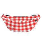 Red And White Buffalo Check Print Fanny Pack