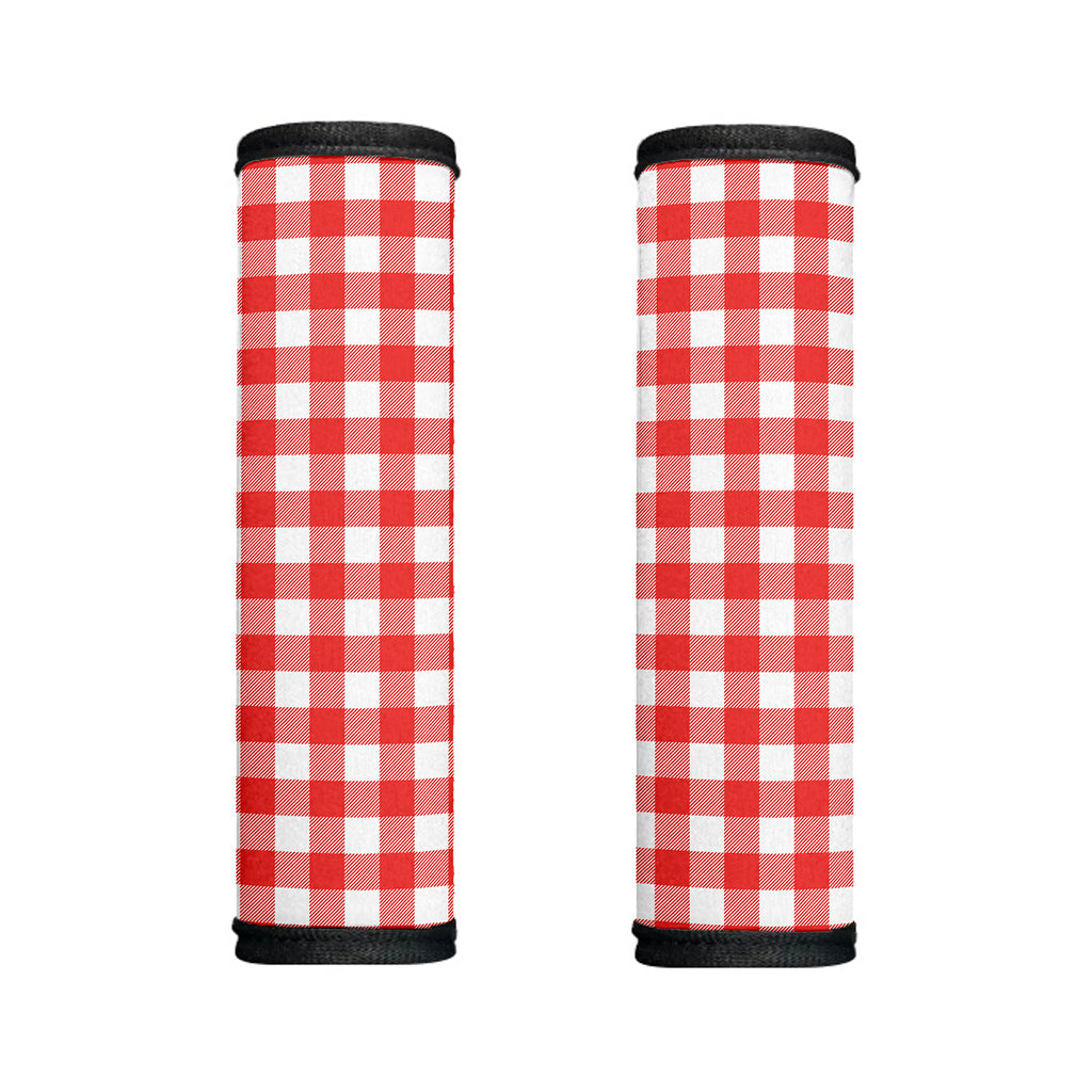 Red And White Buffalo Check Print Handle Covers