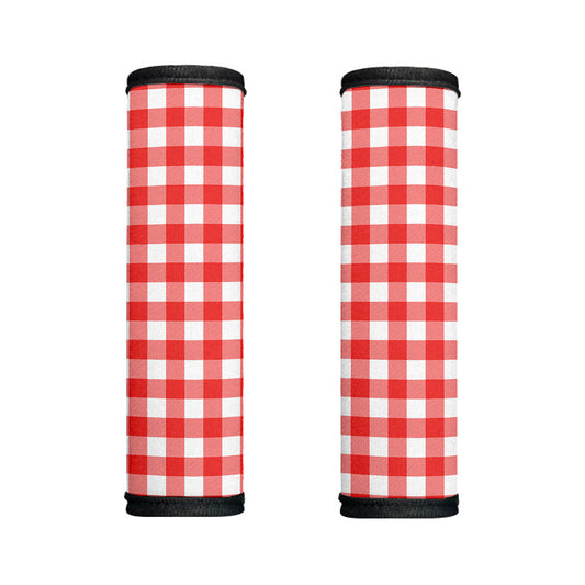 Red And White Buffalo Check Print Handle Covers
