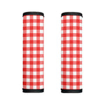 Red And White Buffalo Check Print Handle Covers