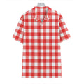 Red And White Buffalo Check Print Hawaiian Shirt