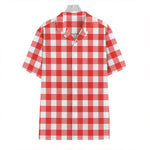 Red And White Buffalo Check Print Hawaiian Shirt