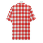 Red And White Buffalo Check Print Hawaiian Shirt