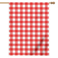 Red And White Buffalo Check Print House Flag