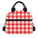 Red And White Buffalo Check Print Insulated Lunch Bag