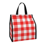 Red And White Buffalo Check Print Insulated Lunch Tote