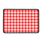 Red And White Buffalo Check Print Kitchen Mat