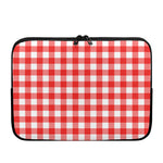 Red And White Buffalo Check Print Laptop Sleeve
