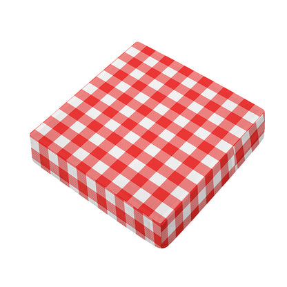 Red And White Buffalo Check Print Outdoor Seat Cushion Cover