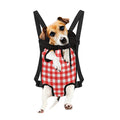 Red And White Buffalo Check Print Pet Carrier Backpack