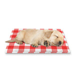 Red And White Buffalo Check Print Pet Cooling Mat Cover
