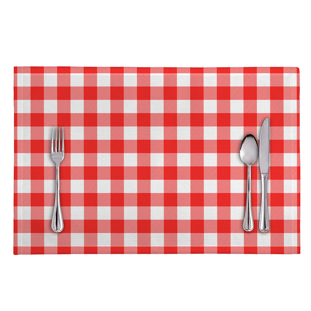 Red And White Buffalo Check Print Placemat