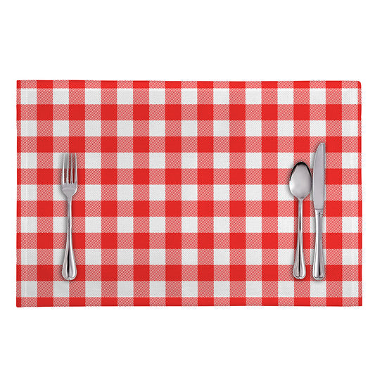 Red And White Buffalo Check Print Placemat