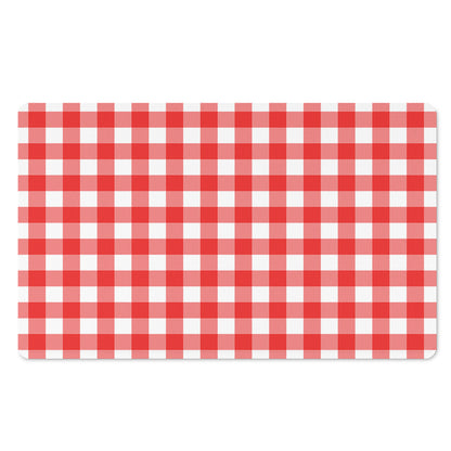 Red And White Buffalo Check Print Polyester Doormat