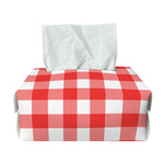 Red And White Buffalo Check Print Rectangle Tissue Box Cover