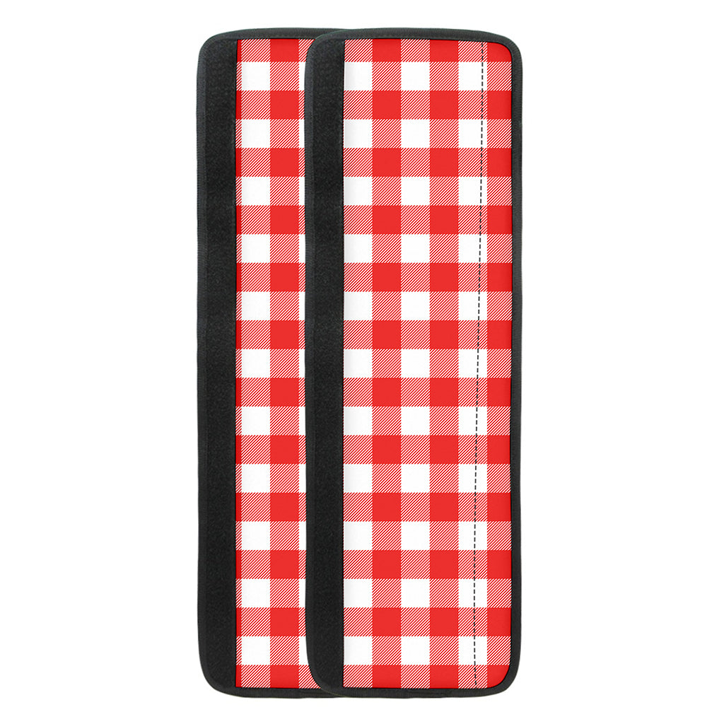 Red And White Buffalo Check Print Refrigerator Handle Covers