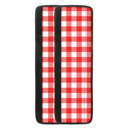 Red And White Buffalo Check Print Refrigerator Handle Covers