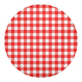 Red And White Buffalo Check Print Round Blanket