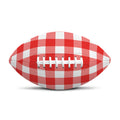 Red And White Buffalo Check Print Rugby Ball
