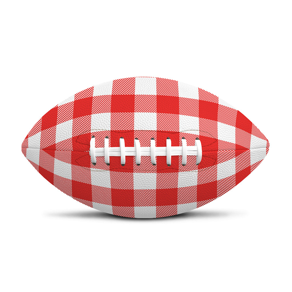 Red And White Buffalo Check Print Rugby Ball