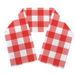 Red And White Buffalo Check Print Scarf