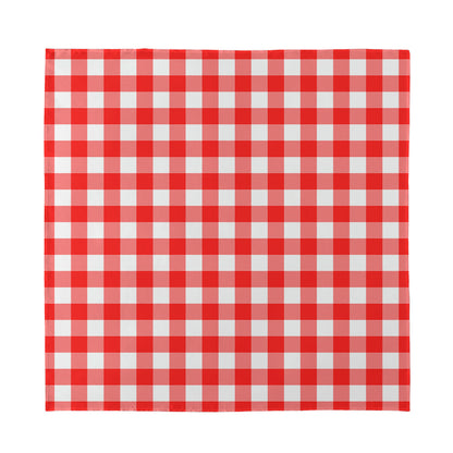Red And White Buffalo Check Print Silk Bandana