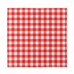 Red And White Buffalo Check Print Silk Bandana