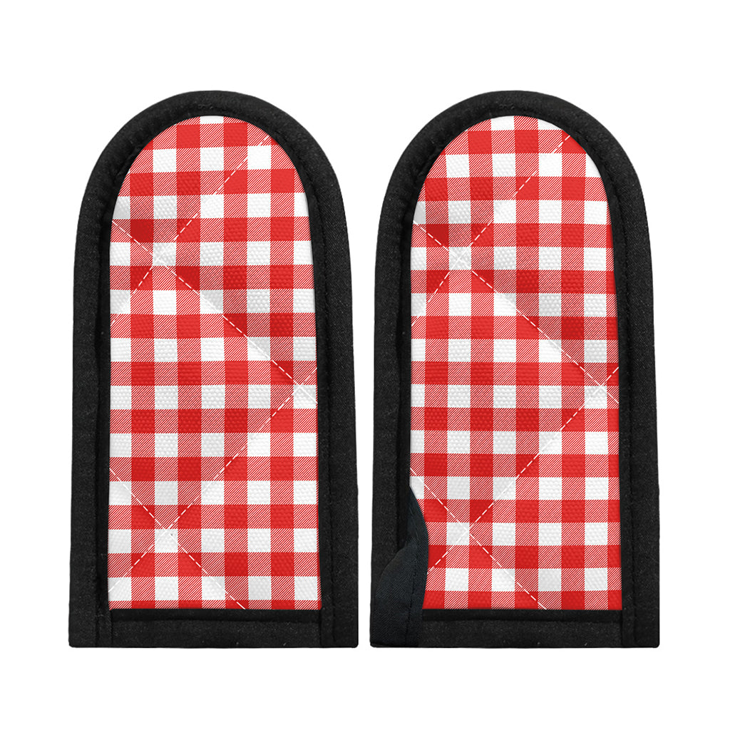 Red And White Buffalo Check Print Skillet Handle Cover