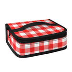 Red And White Buffalo Check Print Small Lunch Bag