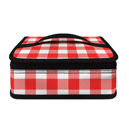 Red And White Buffalo Check Print Small Lunch Bag