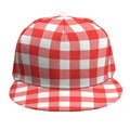Red And White Buffalo Check Print Snapback Cap