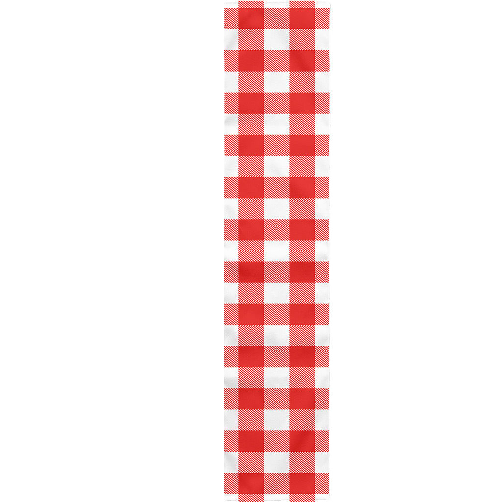 Red And White Buffalo Check Print Table Runner