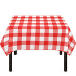 Red And White Buffalo Check Print Tablecloth