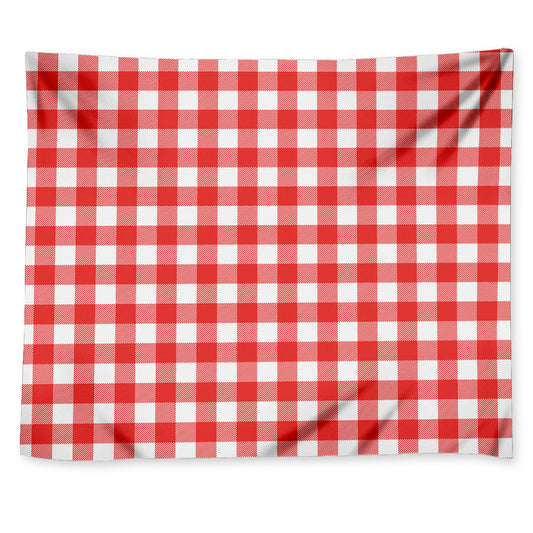 Red And White Buffalo Check Print Tapestry