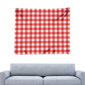 Red And White Buffalo Check Print Tapestry