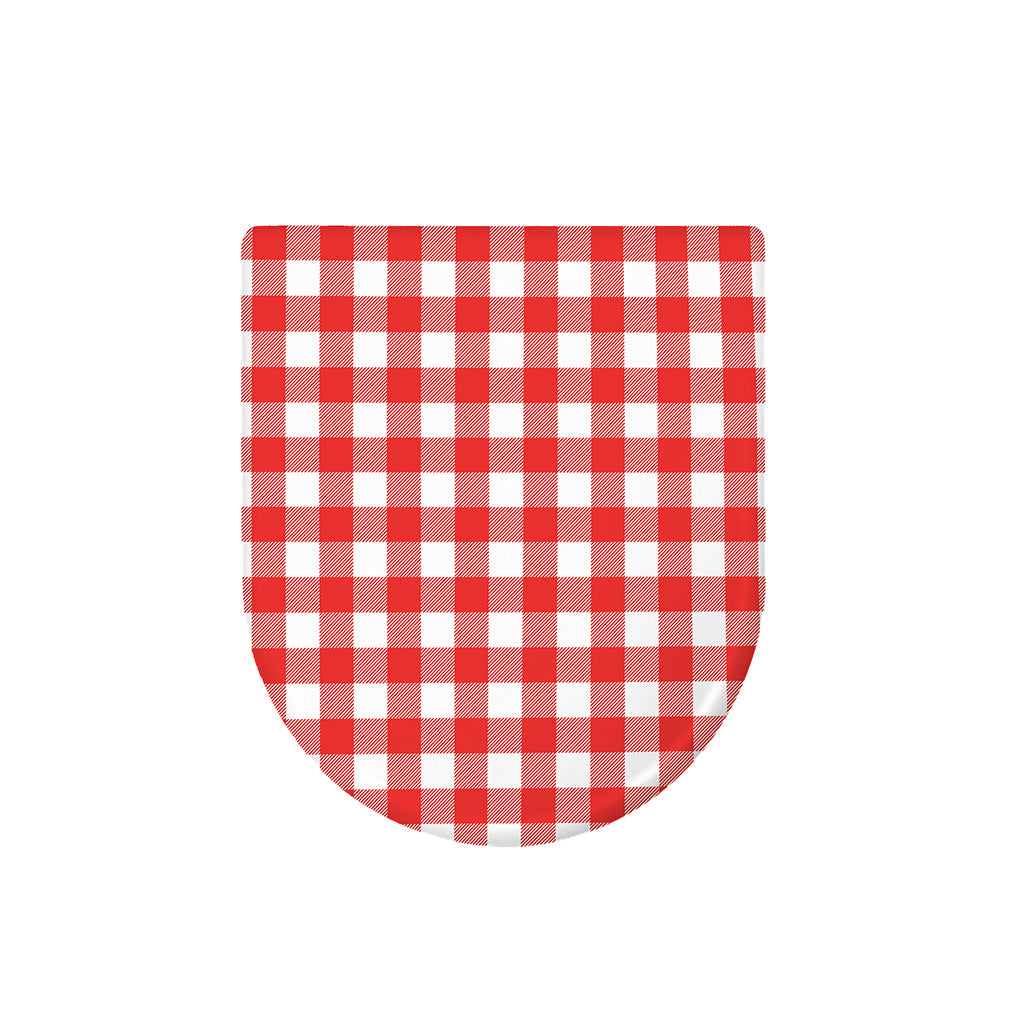 Red And White Buffalo Check Print Toilet Lid Cover