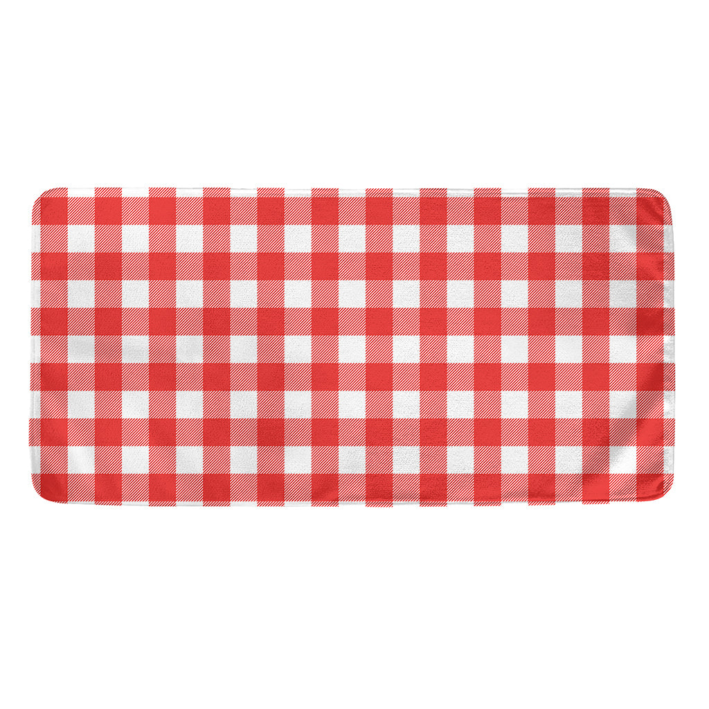 Red And White Buffalo Check Print Towel