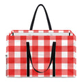Red And White Buffalo Check Print Utility Tote Bag