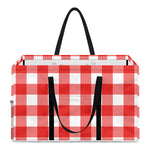 Red And White Buffalo Check Print Utility Tote Bag
