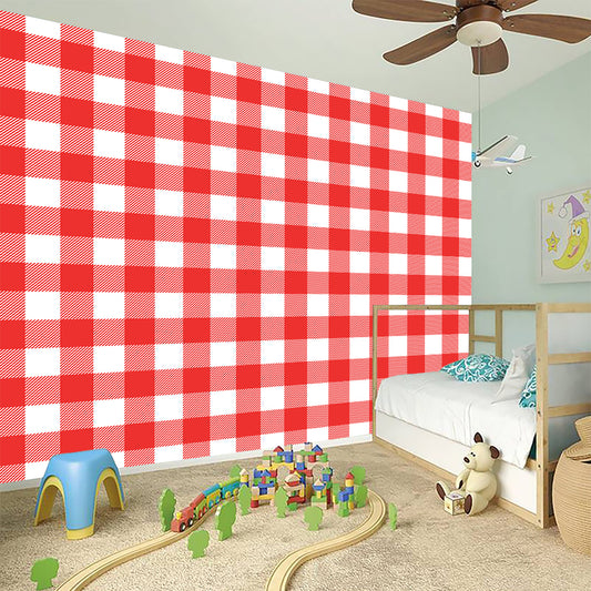 Red And White Buffalo Check Print Wall Sticker