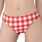 Red And White Buffalo Check Print Women's Panties