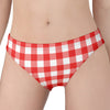 Red And White Buffalo Check Print Women's Panties