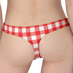 Red And White Buffalo Check Print Women's Thong