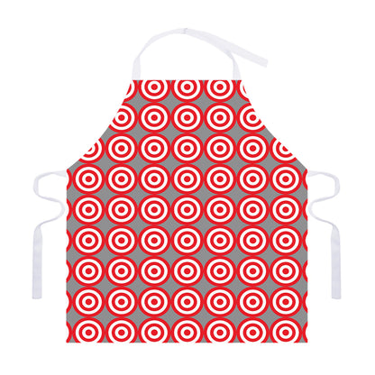 Red And White Bullseye Target Print Adjustable Apron